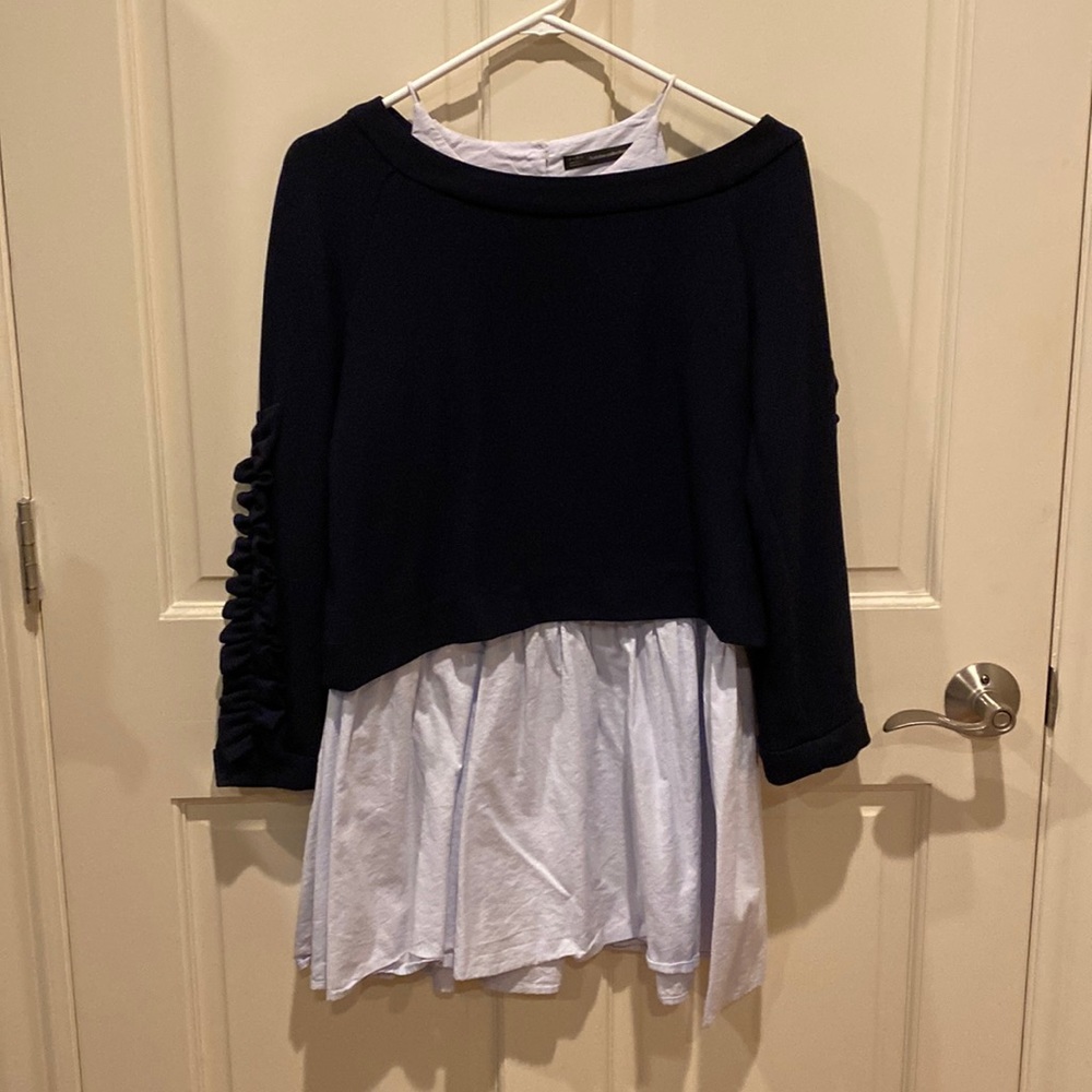 Mini dress with attached sweater